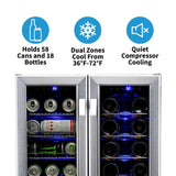 Newair 18 Bottle 60 Can Wine and Beverage Refrigerator Cooler