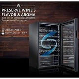 Ivation 34 Bottle Wine Cooler, Freestanding Wine Refrigerator W/ Lock