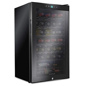 Ivation 34 Bottle Wine Cooler, Freestanding Wine Refrigerator W/ Lock