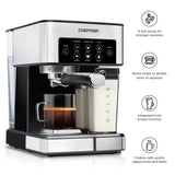 Chefman 1.8L Barista Pro Espresso Machine, Stainless Steel