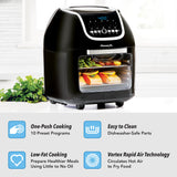 PowerXL Vortex Air Fryer Pro Plus 10 Quart Capacity, Black, 1700 Watts,