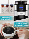 GEVI 10-Cup Programmable Grind and Brew Coffee Maker, 0.73 OZ