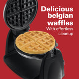 Hamilton Beach Flip Belgian Waffle Maker with Removable Plates, Black, 26030