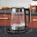 Russell Hobbs Glass 1.7L Electric Kettle, Black & Stainless Steel, KE7900BKR