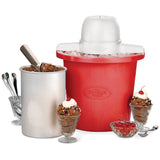 Nostalgia 4 Quart Plastic Ice cream Maker, Red