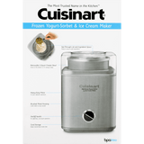 Cuisinart ICE-30BC Pure Indulgence 2-Quart Frozen Yogurt-Sorbet & Ice Cream Maker, Brushed Stainless