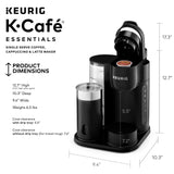 Keurig K-Café Essentials Single Serve K-Cup Pod Coffee Maker, Black