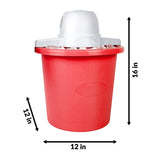 Nostalgia 4 Quart Plastic Ice cream Maker, Red