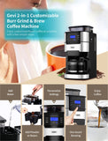 GEVI 10-Cup Programmable Grind and Brew Coffee Maker, 0.73 OZ