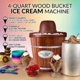 Nostalgia 4 Quart Wooden Ice Cream Bucket