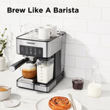 Chefman 1.8L Barista Pro Espresso Machine, Stainless Steel